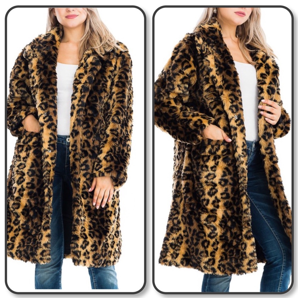 Cozy Leopard / Cheetah / Animal Print Teddy Coat - Picture 2 of 10